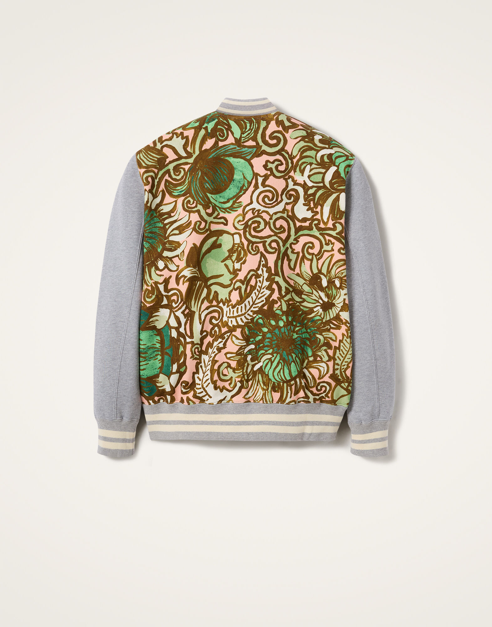 【DISCERNMENT】2way Peach Short Bomber Jacket Shiyifa Women's Embroidered Daisy Cropped Bomber Jacket Long