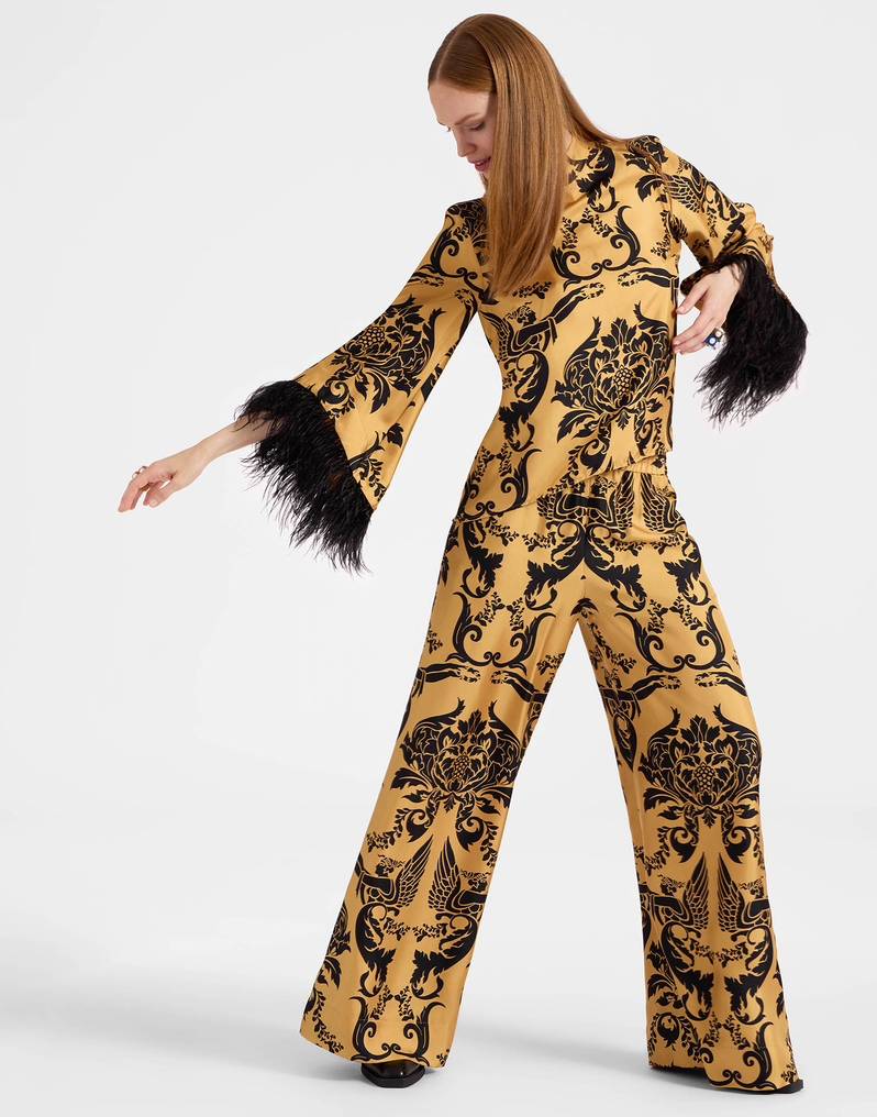 La DoubleJ Palazzo Pants La DoubleJ Palazzo Pants Cherubs Gold TRO0003SIL001CRB01YE05