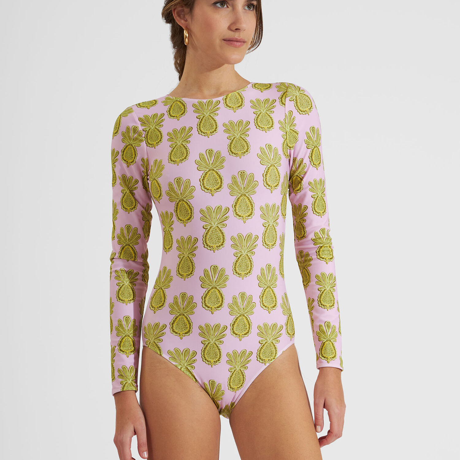 La Doublej Surf Suit In Pineapple Sunflower Pink