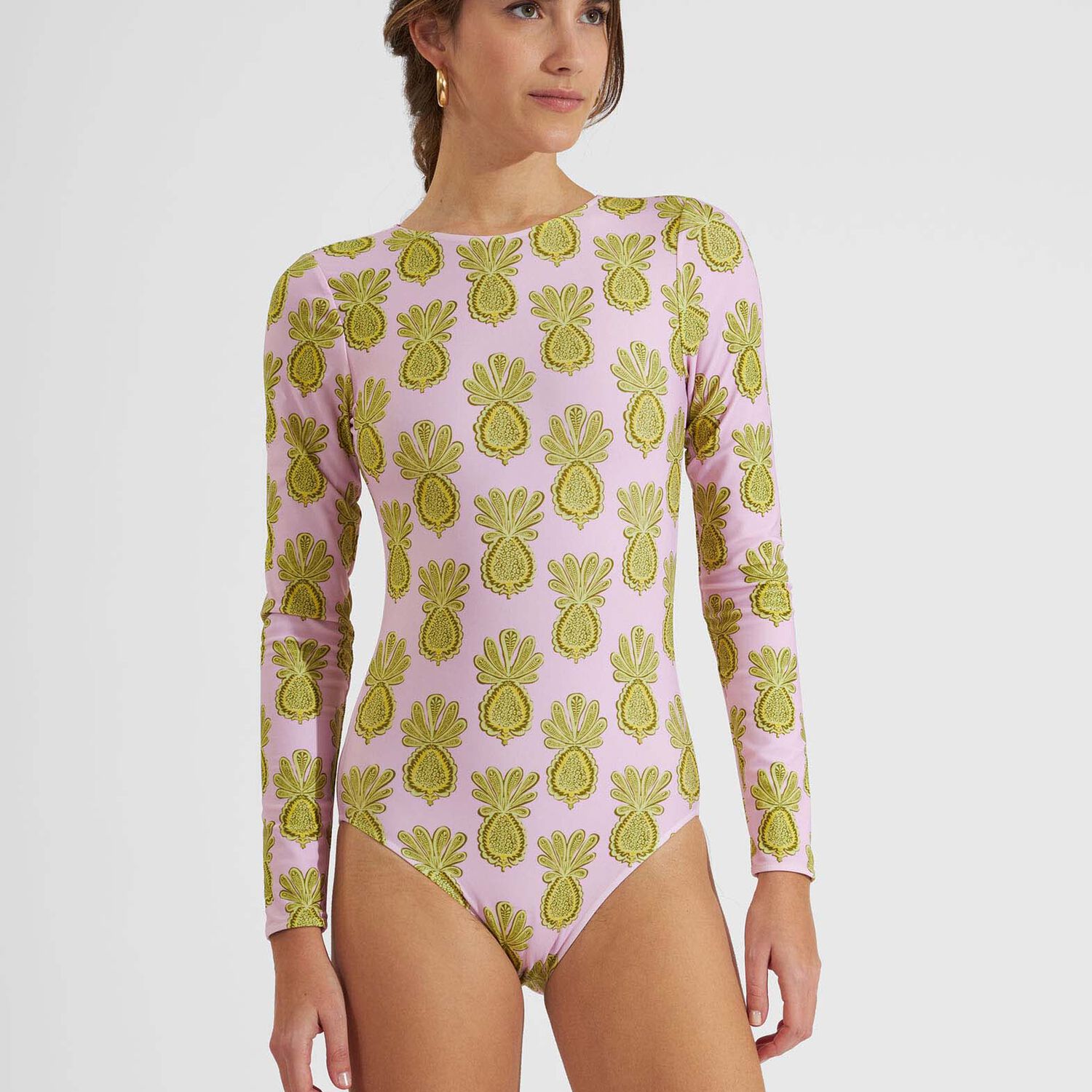 La Doublej Surf Suit In Pineapple Sunflower Pink