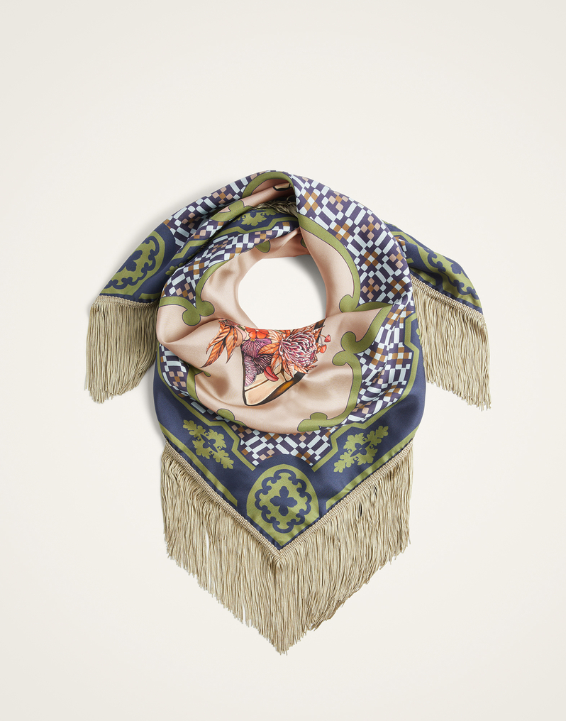 La DoubleJ Reversible Fringe Foulard 90 La DoubleJ Reversible Fringe Foulard 90 Mariposa Placée Celeste SCA0073SIL006MAR07BU12