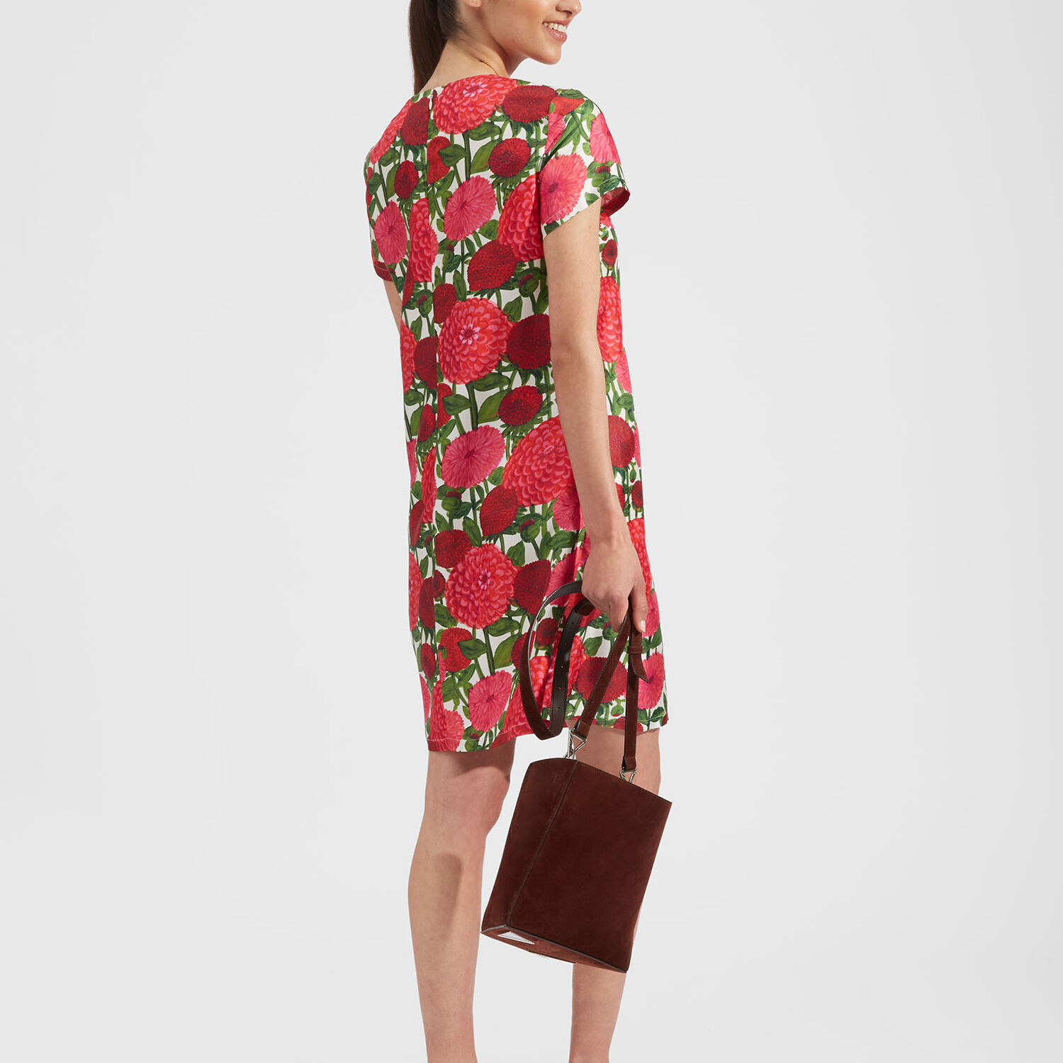 La Doublej Mini Swing Dress In Pink Dahlias