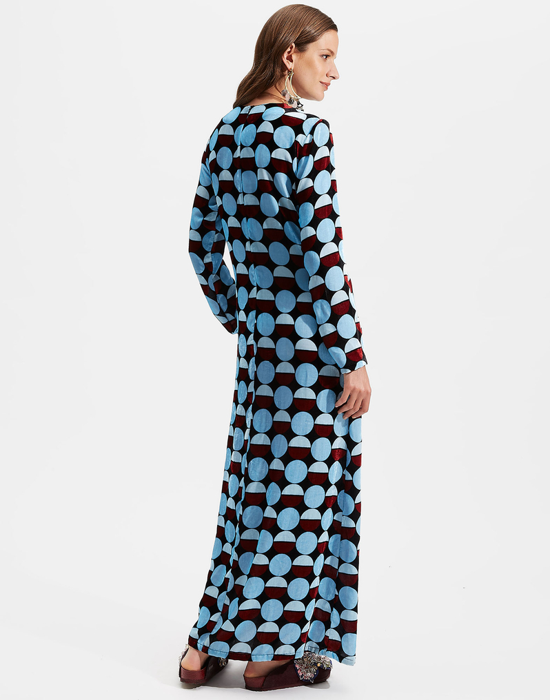 LaDoubleJ Long Sleeve Swing Dress LaDoubleJ Long Sleeve Swing Dress Sfere Azzurro DRE0184VEL004SFE0003