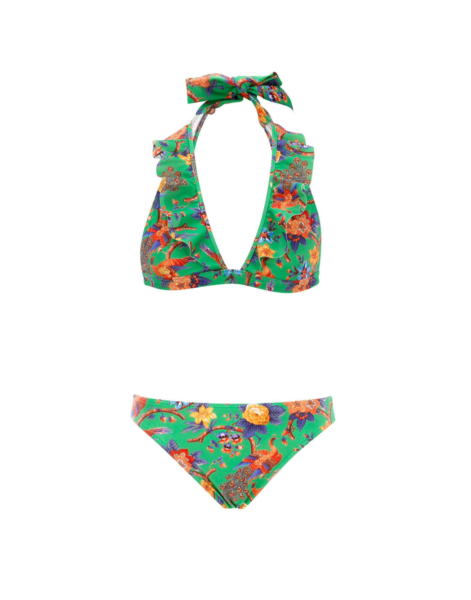 LaDoubleJ Rouches Bikini Top Pavone Verde SWI0005LYC001PAV0003