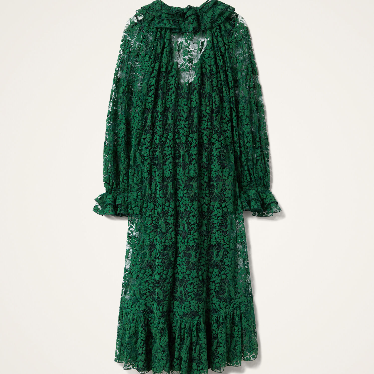 La Doublej Lace-embellishment Midi Dress In Green