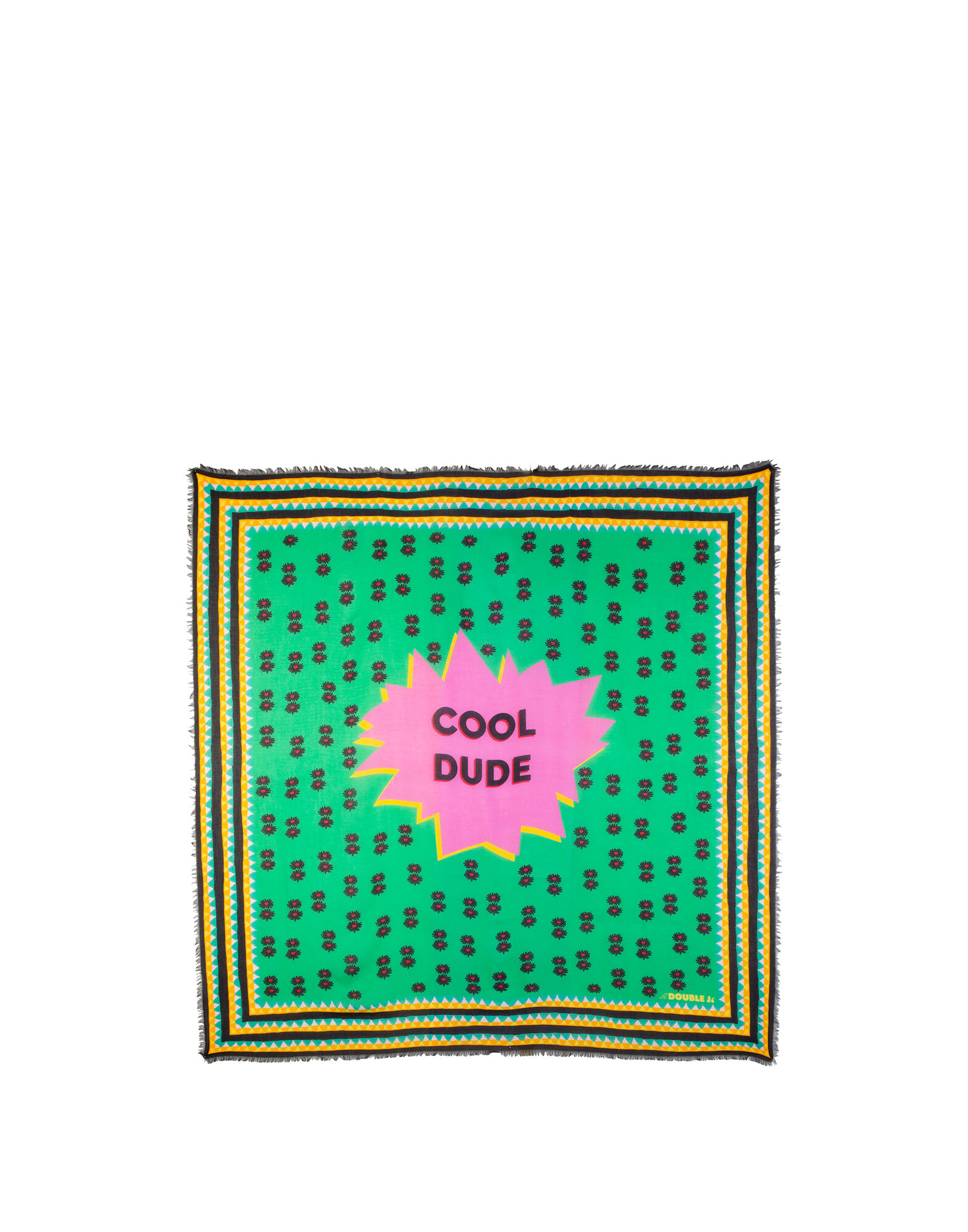 LaDoubleJ Square Scarf Margherita Verde SCA0006MOC001MRG0002