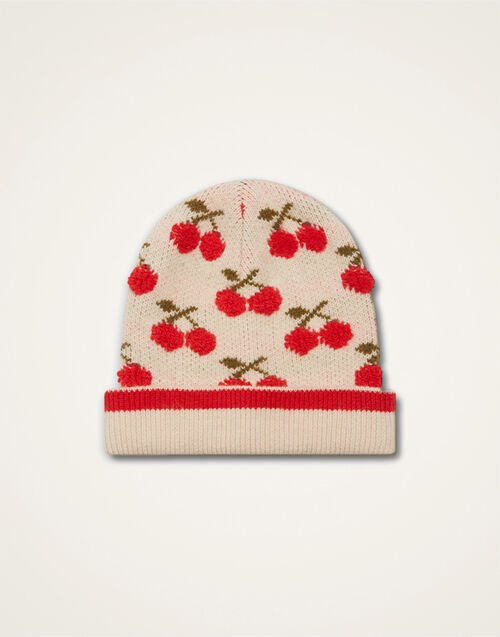 La DoubleJ Cherry Beanie Off White HAT0016KNI092VA200WH05