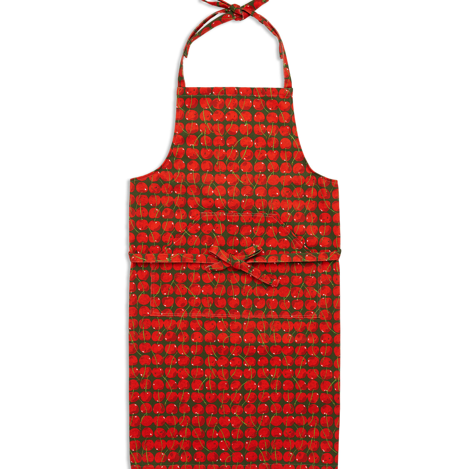 La Doublej Apron In Cherries Verde