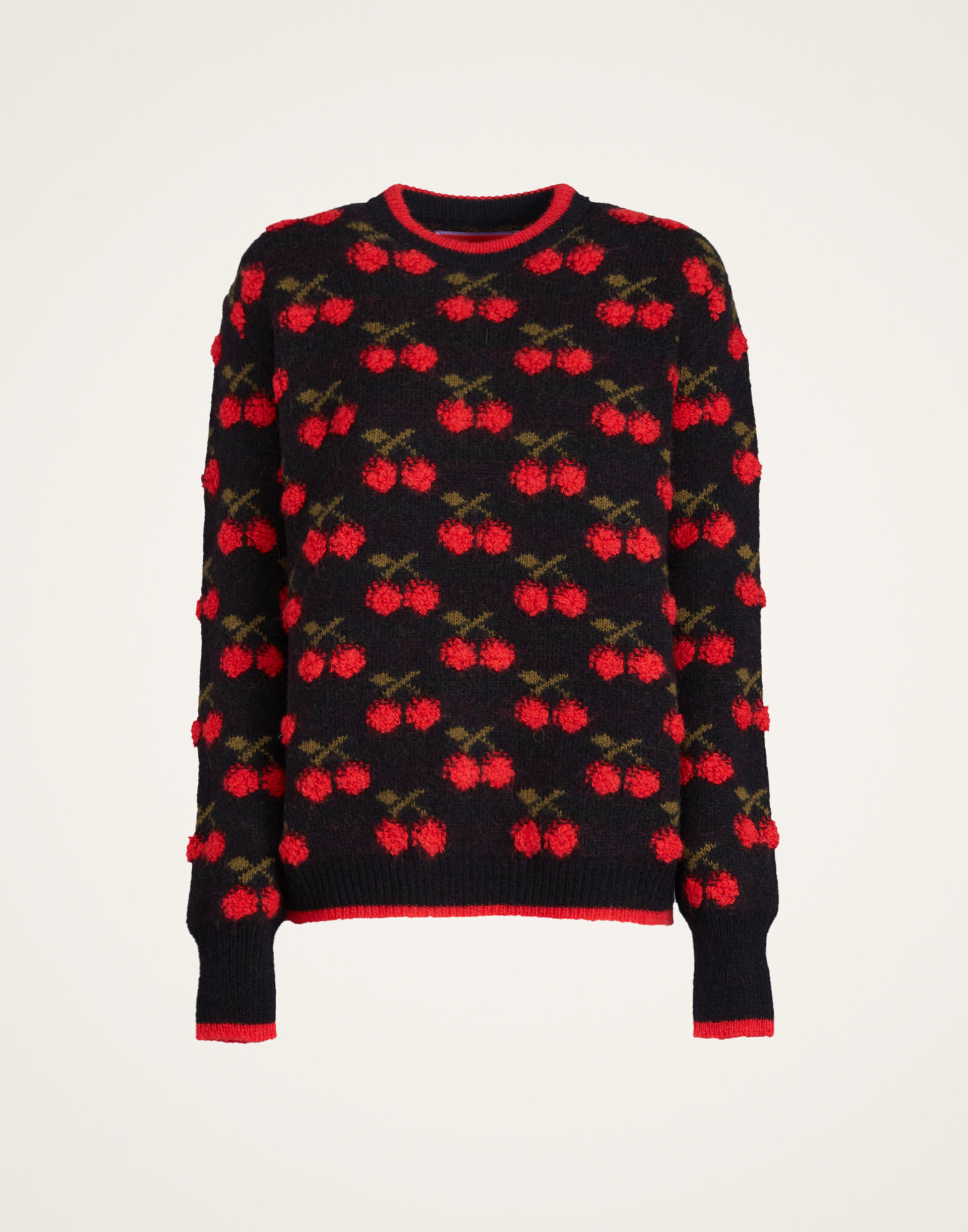 Cherry Sweater in Black Red for Women La DoubleJ