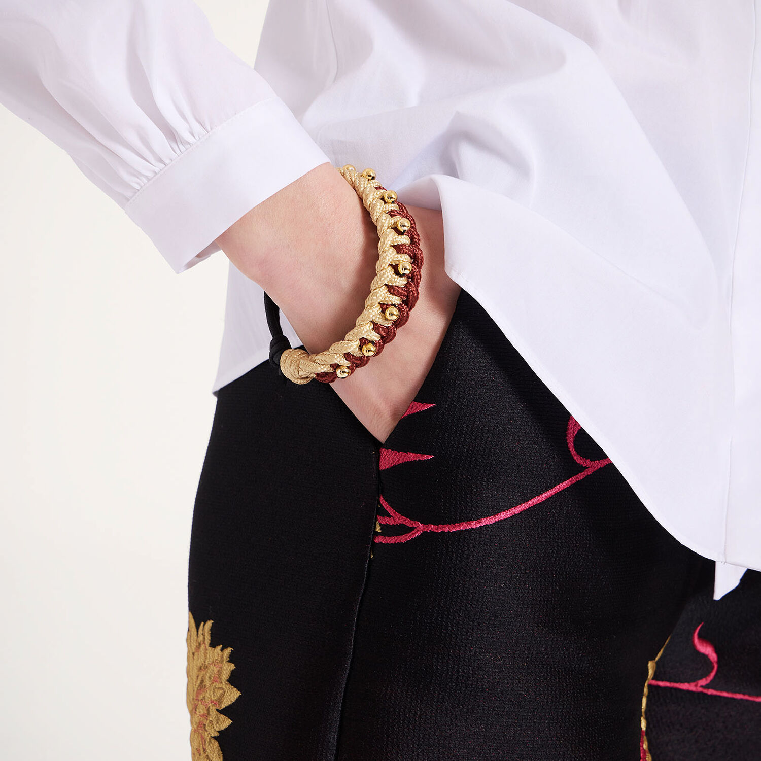 La Doublej Better Together Bracelet In Bicolor Brown & Ivory