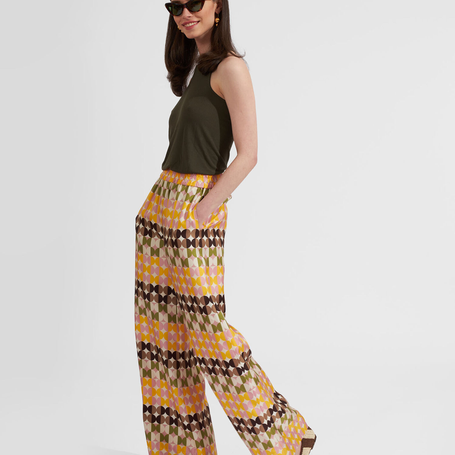 Shop La Doublej Palazzo Pants In Mezzaluna Chocolate