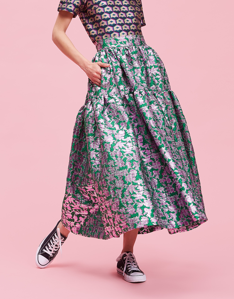 LaDoubleJ Oscar Skirt LaDoubleJ Oscar Skirt Check Verde SKI0012JAC009CHE0002