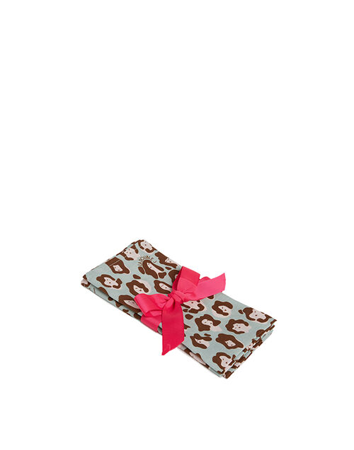 La DoubleJ Large Napkins Set Of 6 (45X45) Lady Leopard Acqua NAP0002LIN001LLE0002