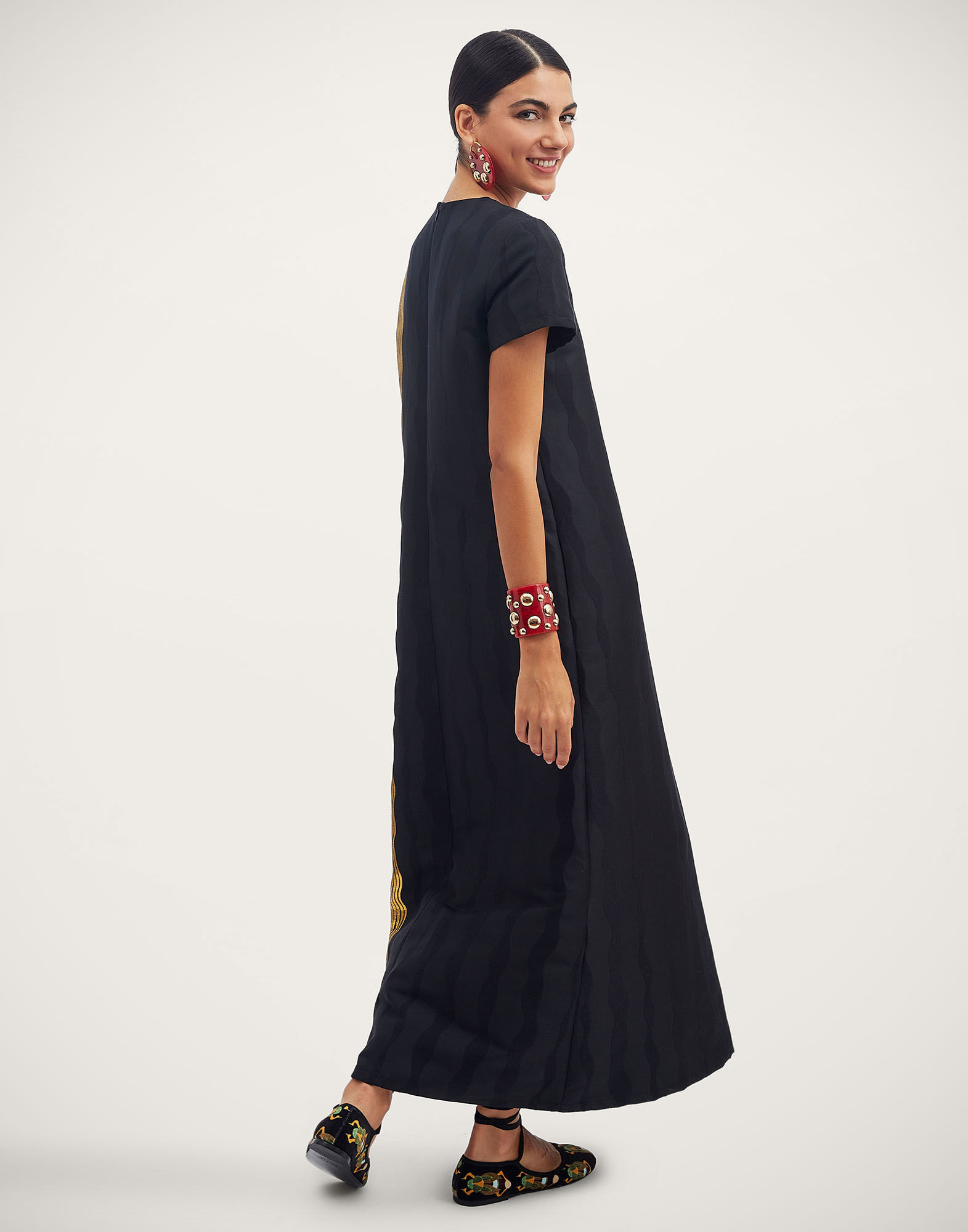 Super Swing Dress in The Nile Black fur Damen La DoubleJ
