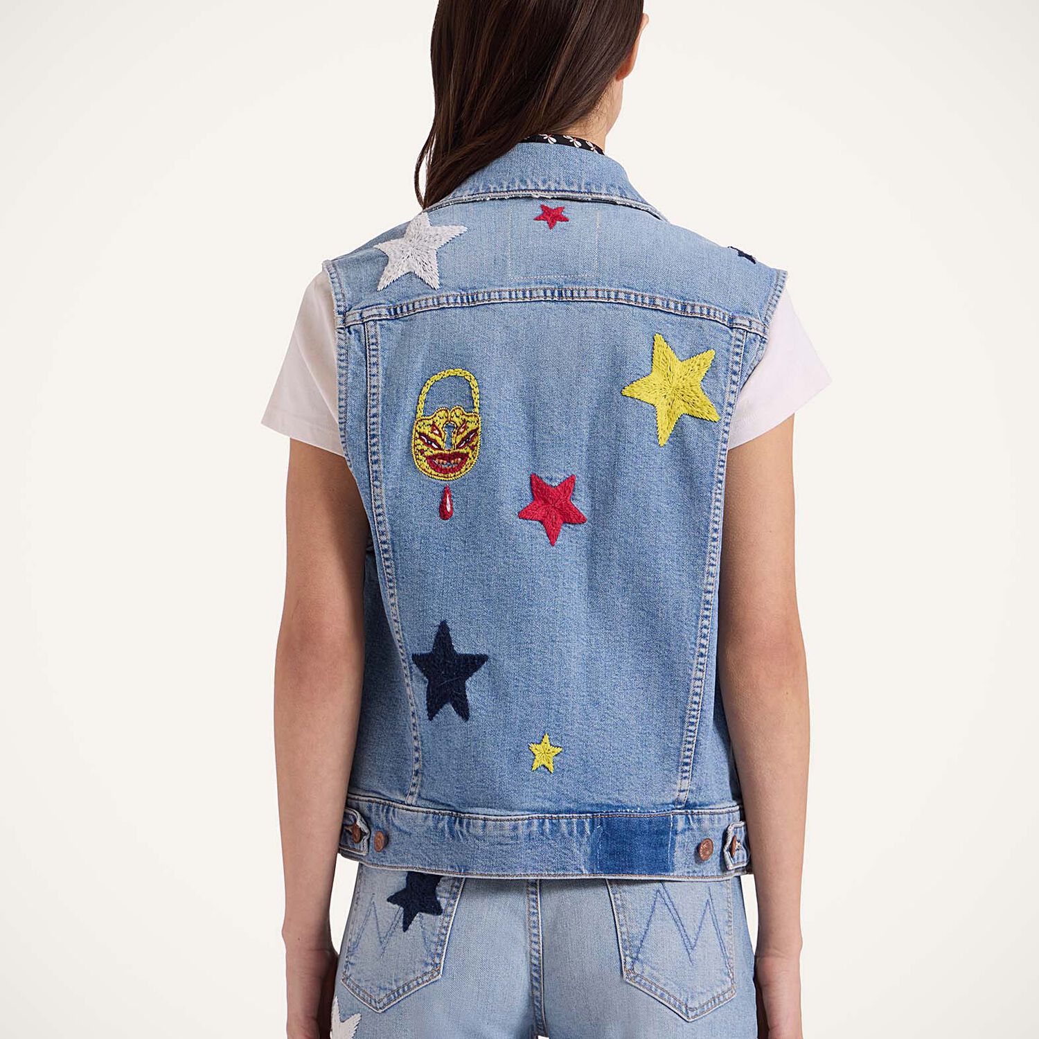 La Doublej The Clean Armhole Drifter Vest In Star Of The Show Blue