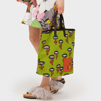 LaDoubleJ Shopper Tote Bag Chirpy Cactus Verde BAG0006COT005CHI0002