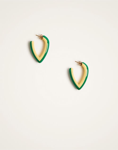 La DoubleJ Dew Earrings Bicolor Mini La DoubleJ Dew Earrings Bicolor Mini Bicolor Green & Ivory EAR0057POL008BIC01BR05