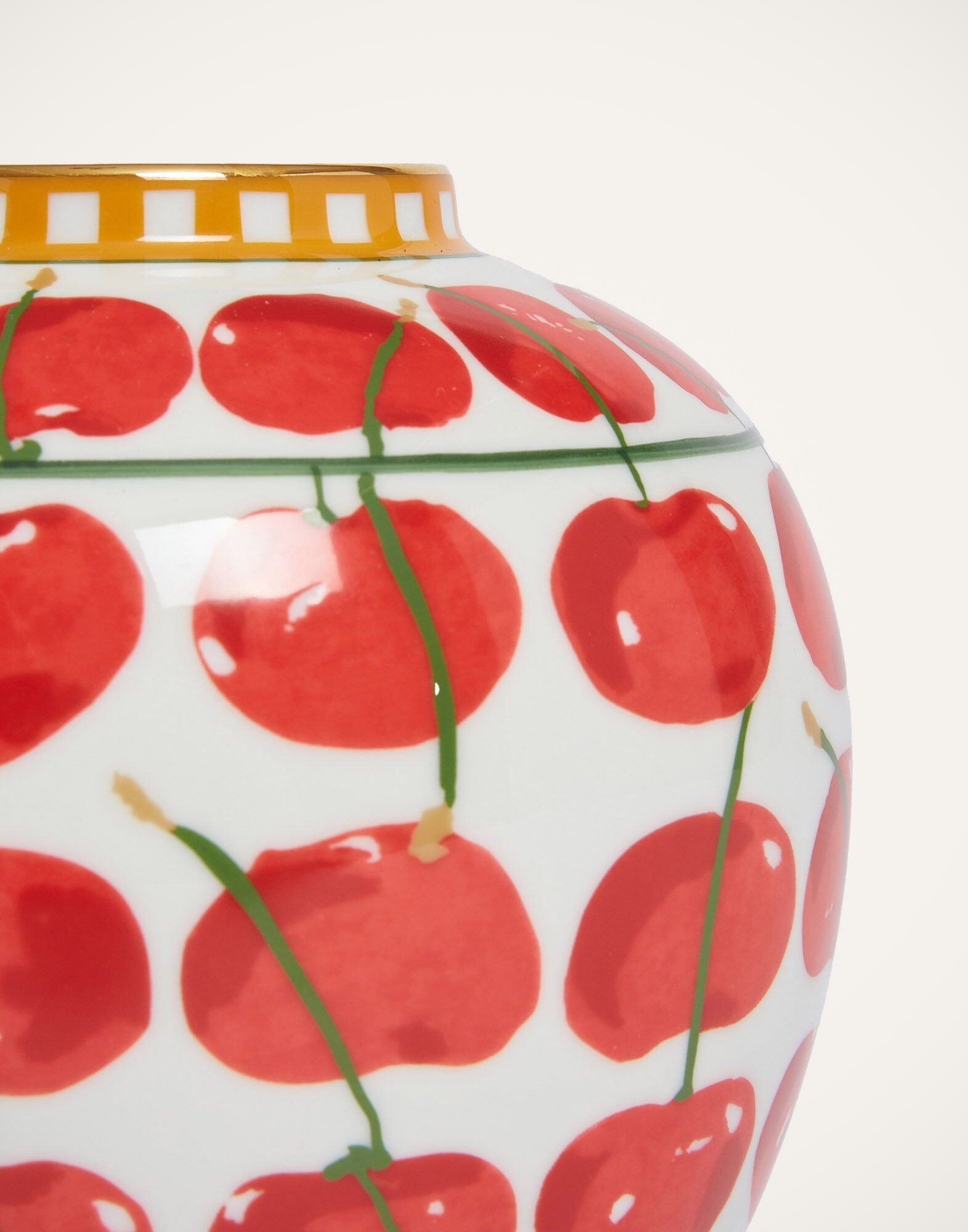 La DoubleJ Small Bubble Vase Cherries Ivory VAS0022CER001CHY05WH04