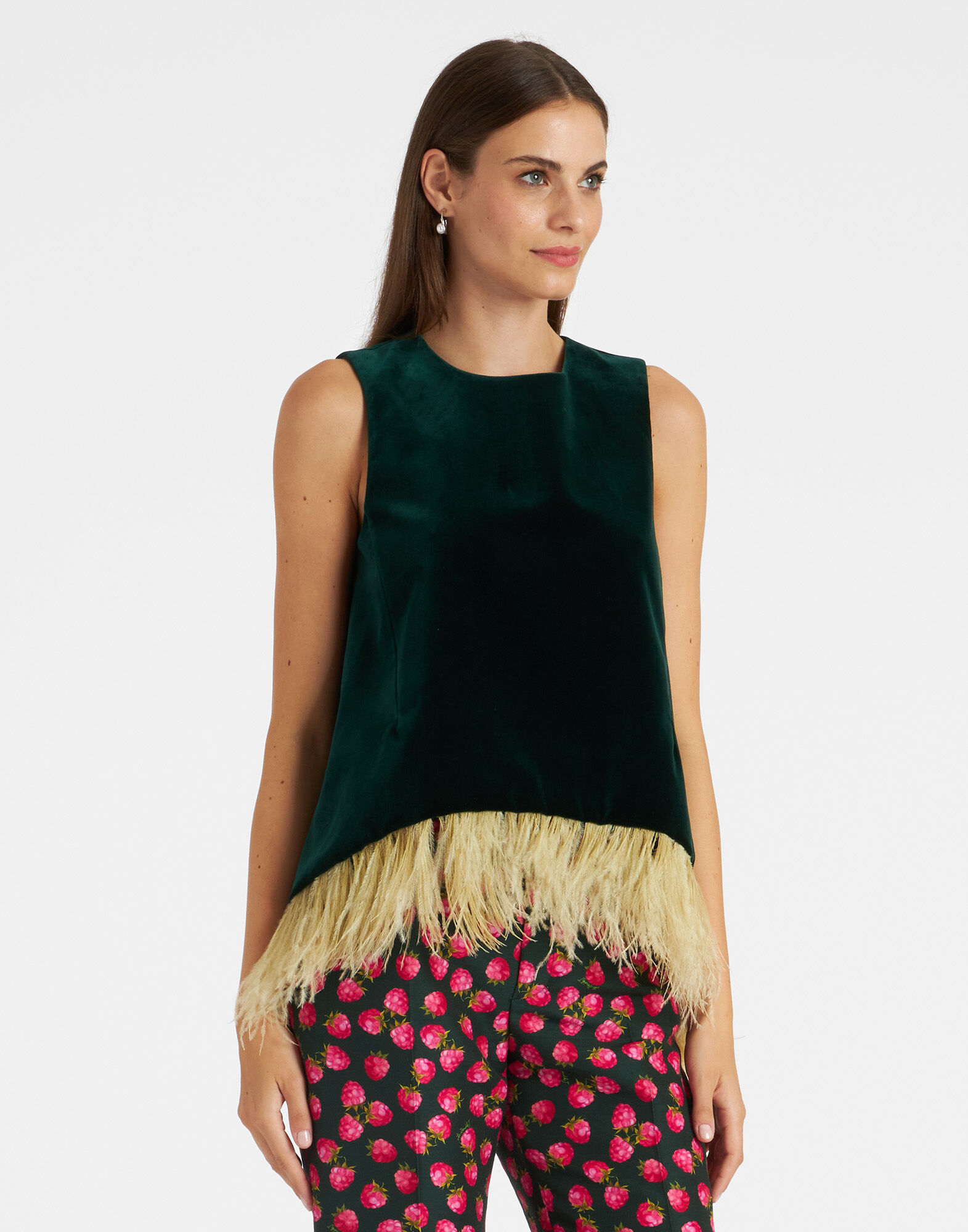 La DoubleJ La Scala Top Blue Petrol TOP0013VEL011SOLIDBU05