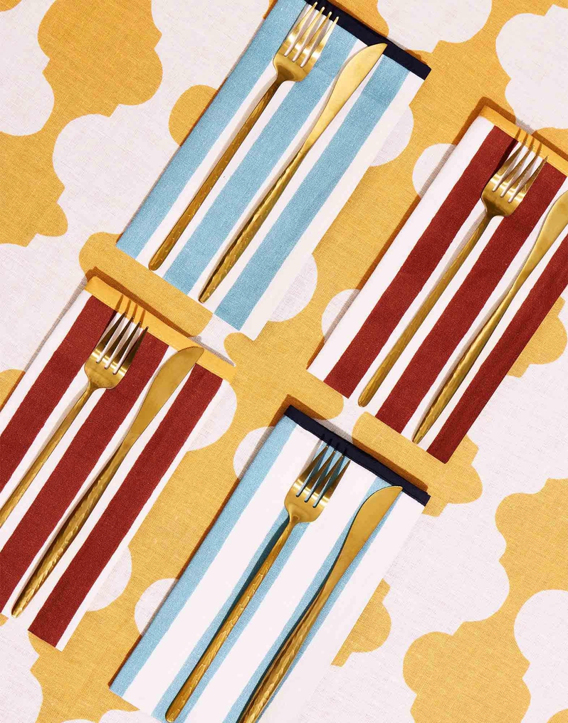 La DoubleJ Large Napkins Set Of 2 La DoubleJ Large Napkins Set Of 2 Riviera Brick NAP0010LIN001RIV06RE06