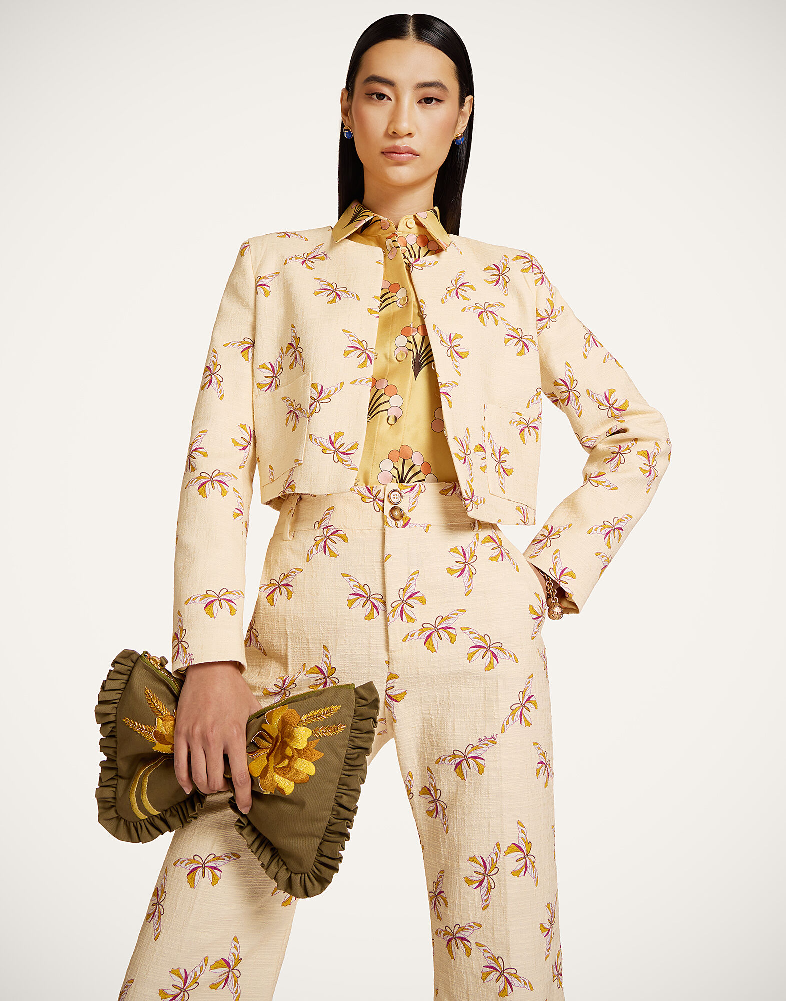 La DoubleJ Bijoux Jacket Farfalla Buttercream JAC0097COT005FAR08WH09