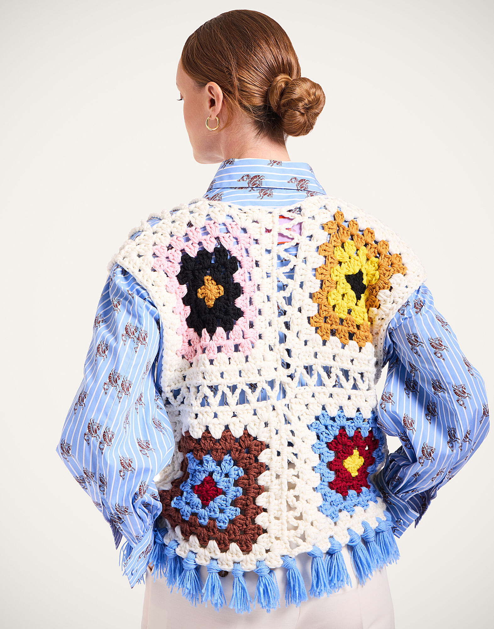 Sole Star Crochet Top in Flower Tile Ivory for Women | La