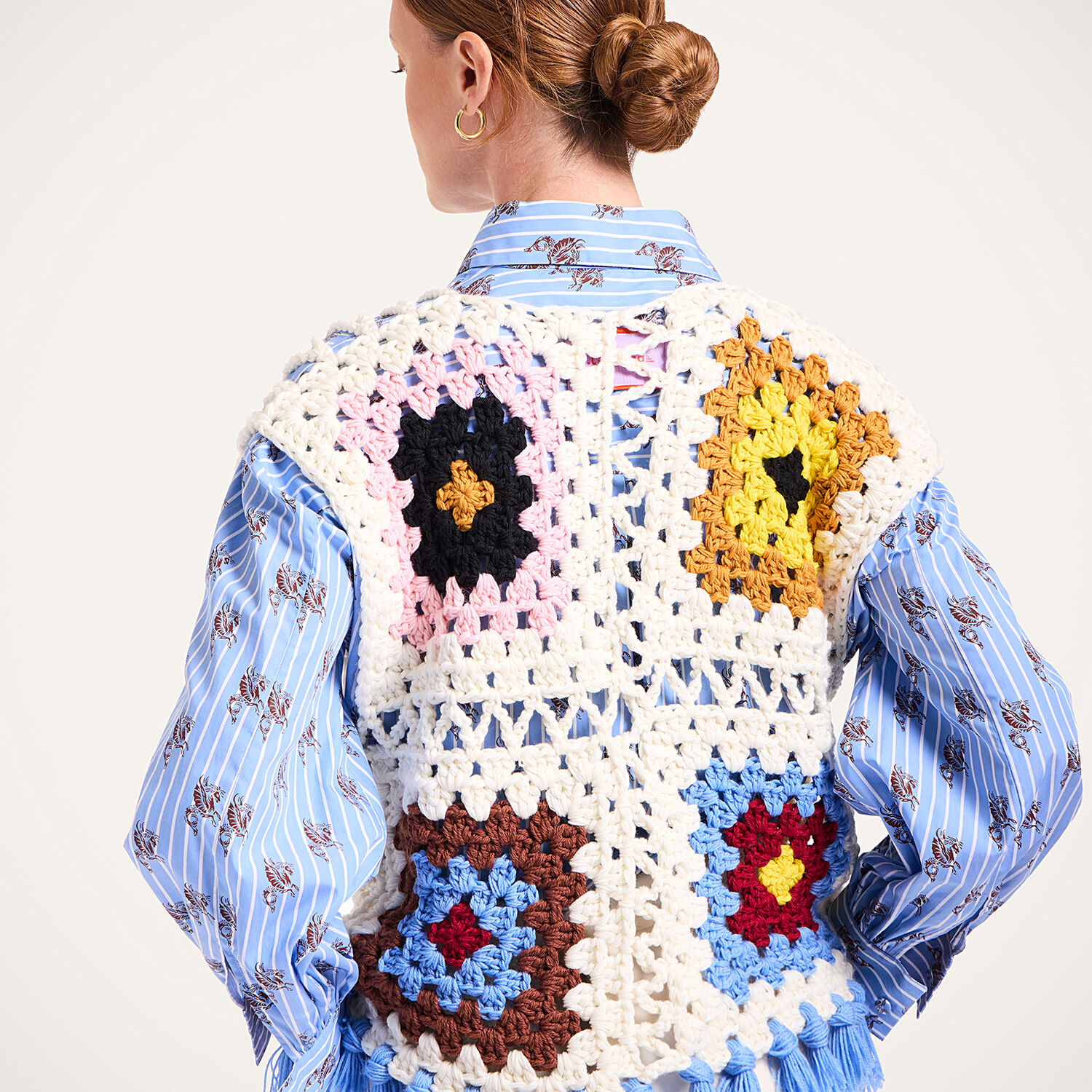 La Doublej Sole Star Crochet Top In Multi