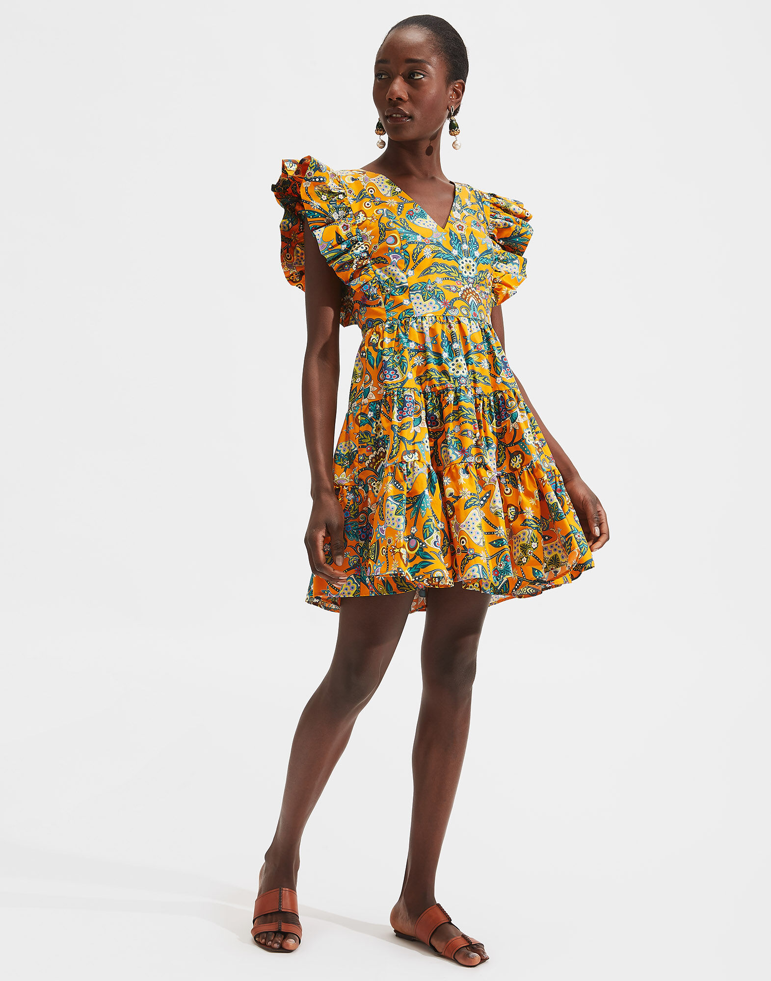 LaDoubleJ Honeybun Dress Tree Of Life Arancio DRE0240COT001TFL0002