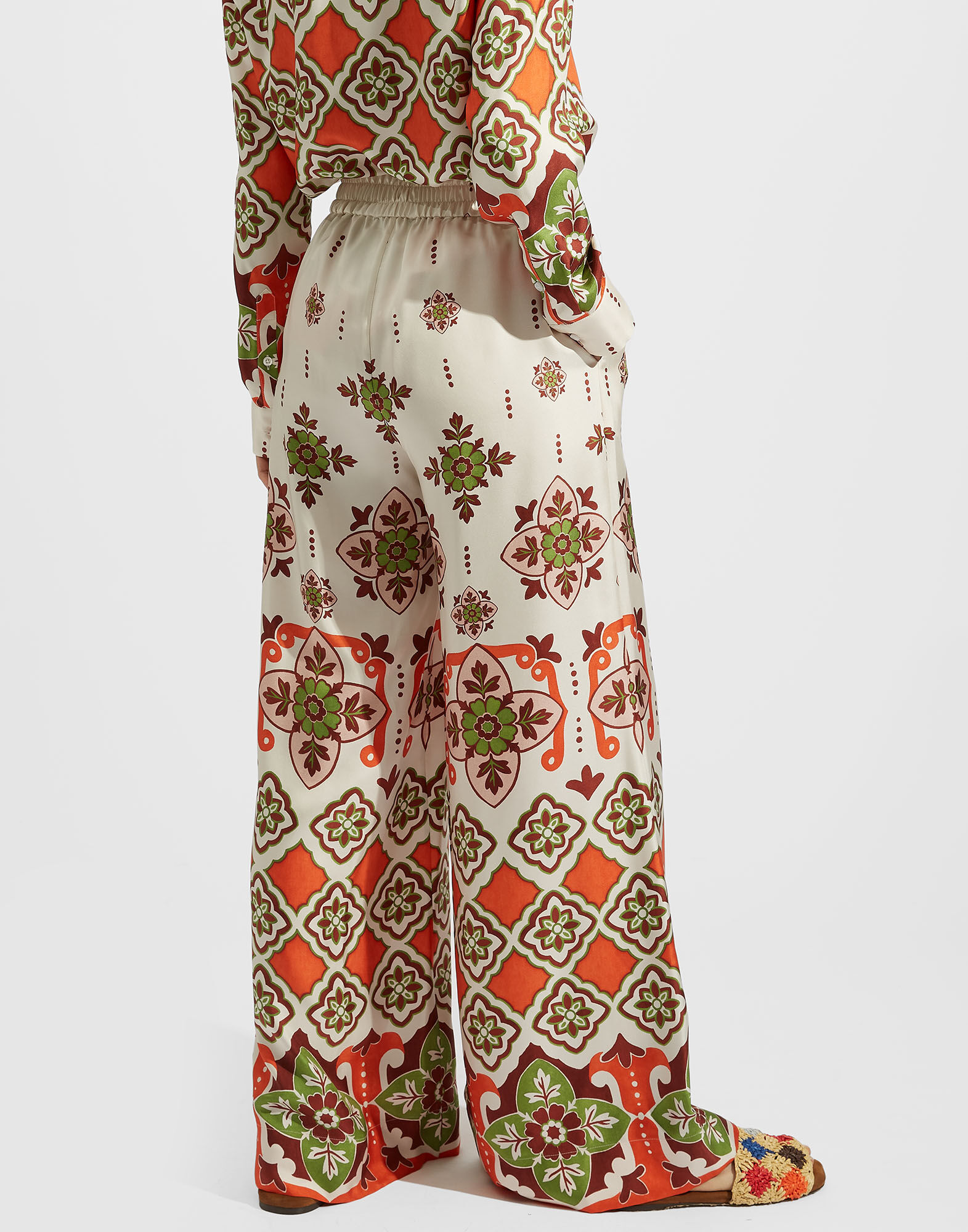 La DoubleJ Palazzo Pants Partenope Plac&eacute;e TRO0003SIL001PRT01OR02