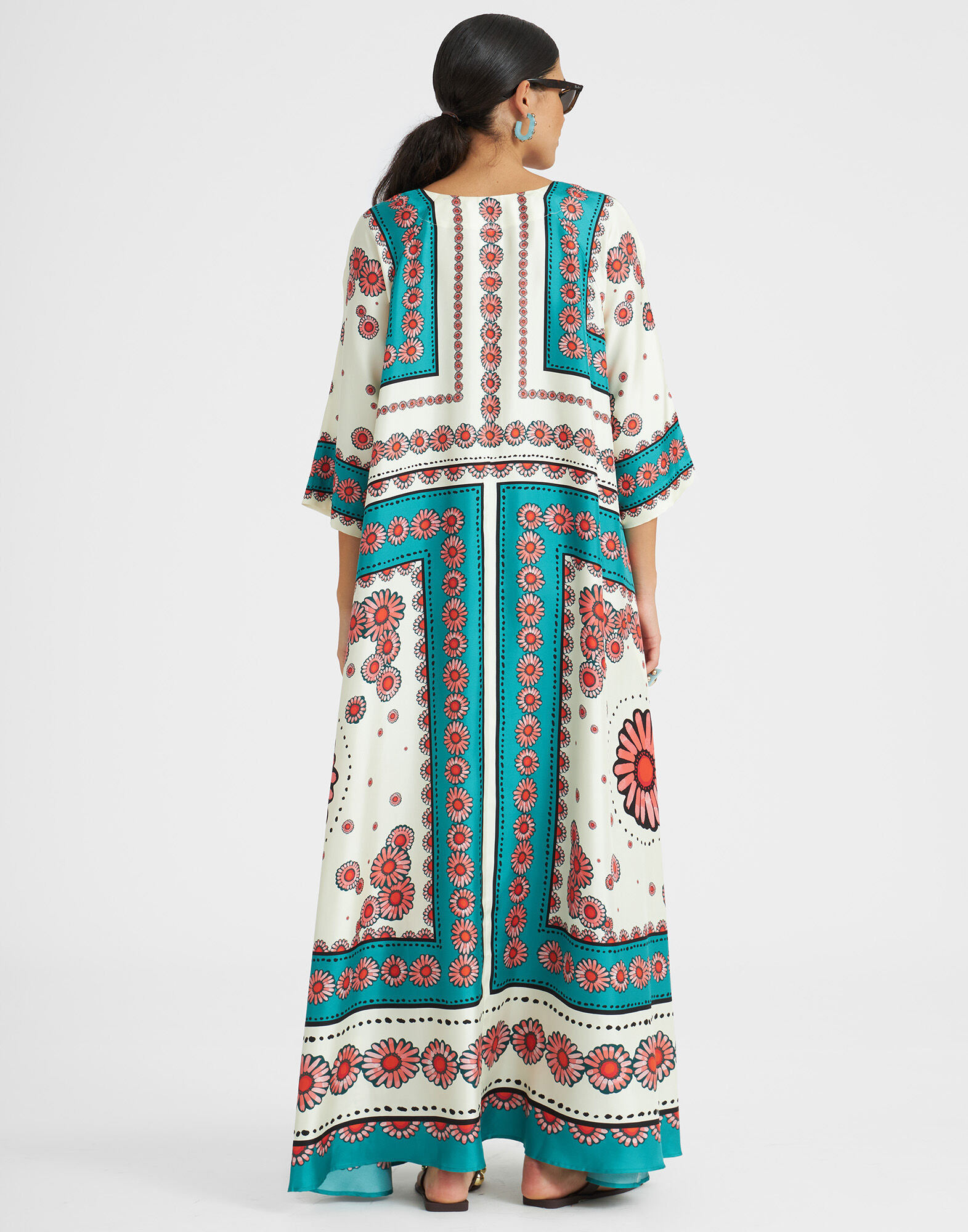 La DoubleJ Muumuu Dress Daisy Plac&eacute;e Turquoise DRE0225SIL006DAY0008