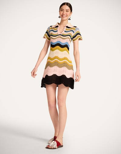 short chevron dress Short knit dress with chevron pattern