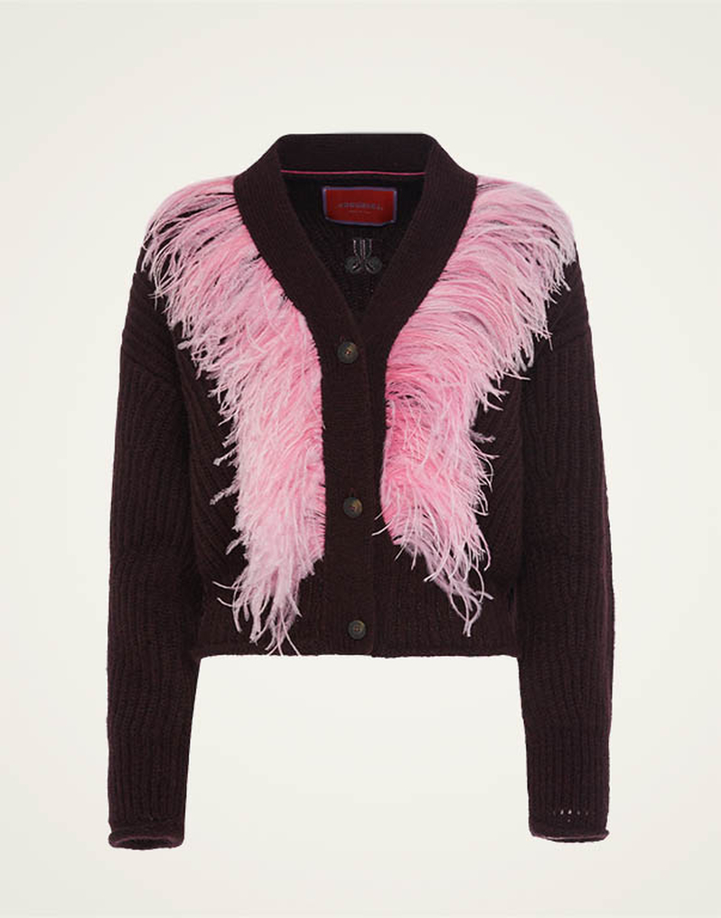 La DoubleJ High Kick Cardigan La DoubleJ High Kick Cardigan Bordeaux PUL0175KNI098VA212RE02