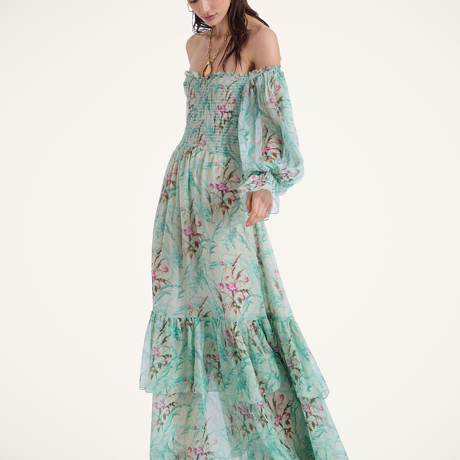 La Doublej Mayflower Dress In Heath Mint