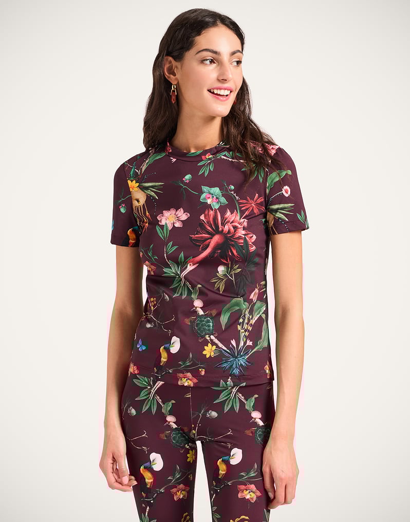 La DoubleJ Jazzercize T-Shirt La DoubleJ Jazzercize T-Shirt Zooflora Burgundy TSH0010JER005ZOF02RE02