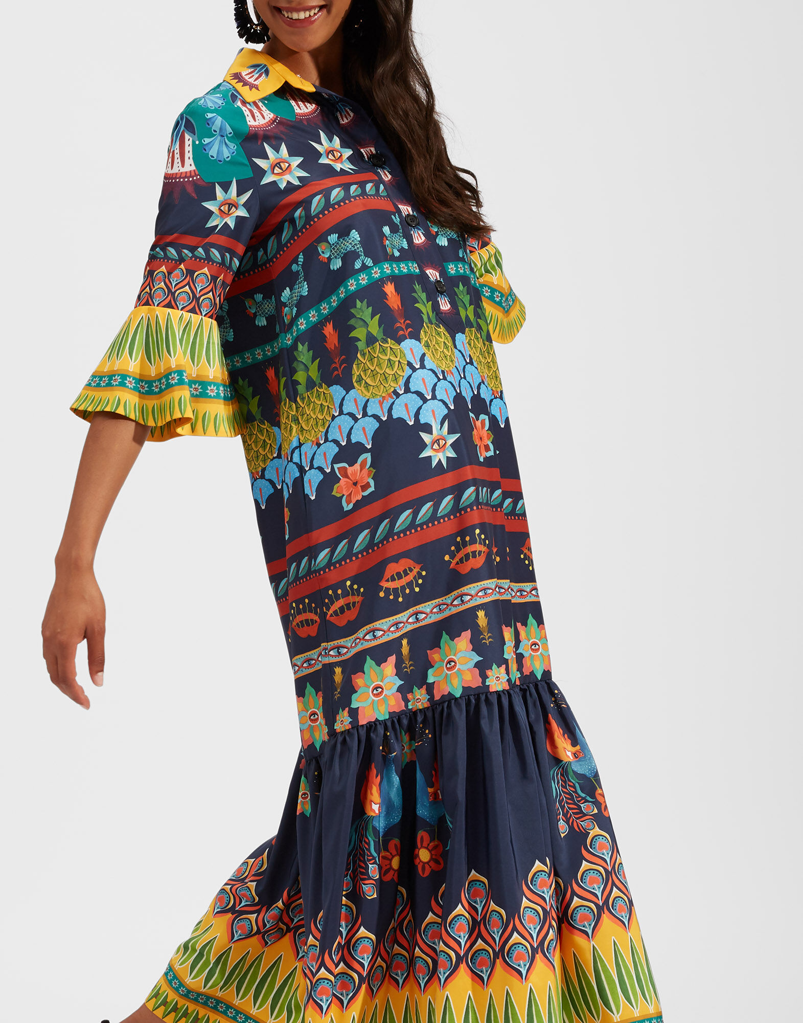 La DoubleJ Artemis Dress Patchwork Occhi Plac&eacute;e DRE0201FAI002PAT0002