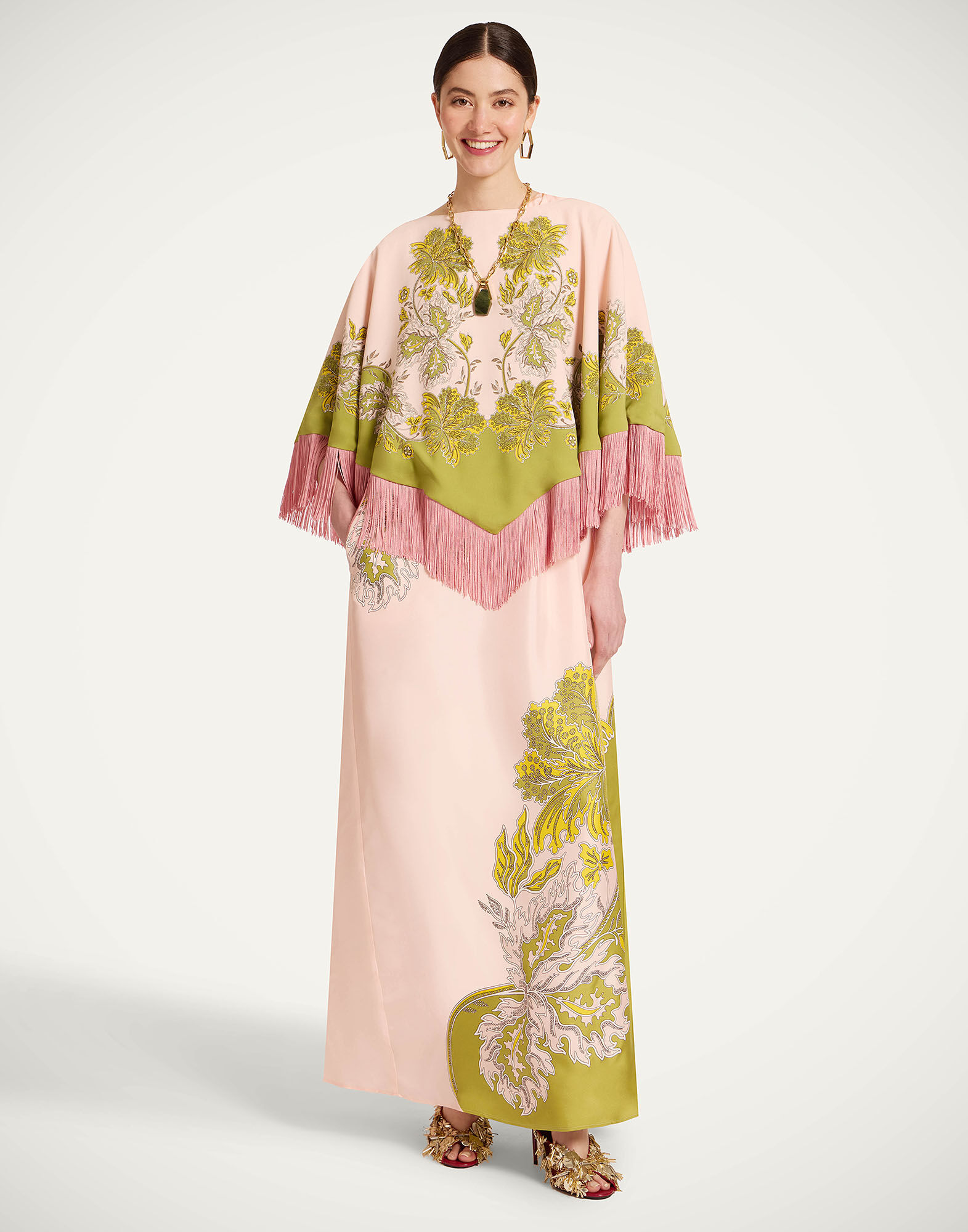 La DoubleJ Mini Poncho Swathe Plac&eacute;e Pink SCA0077VIS011SWA03PI01