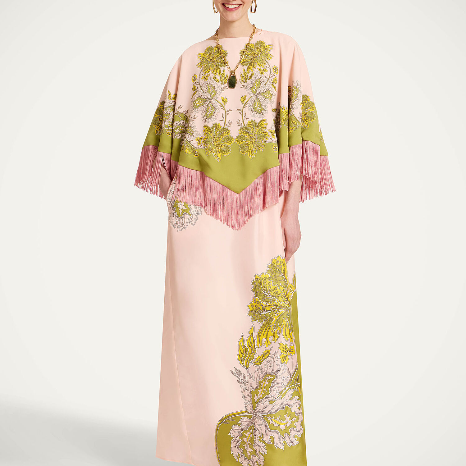  La Doublej Foulards & Scarves Gend - Mini Poncho Swathe Placée Pink One Size 96% Viscose 4% Elastane 