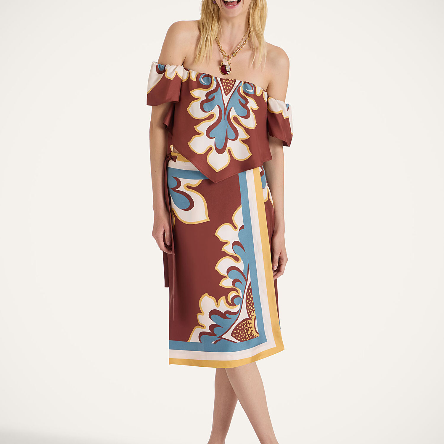 La Doublej Pareo Midi Skirt