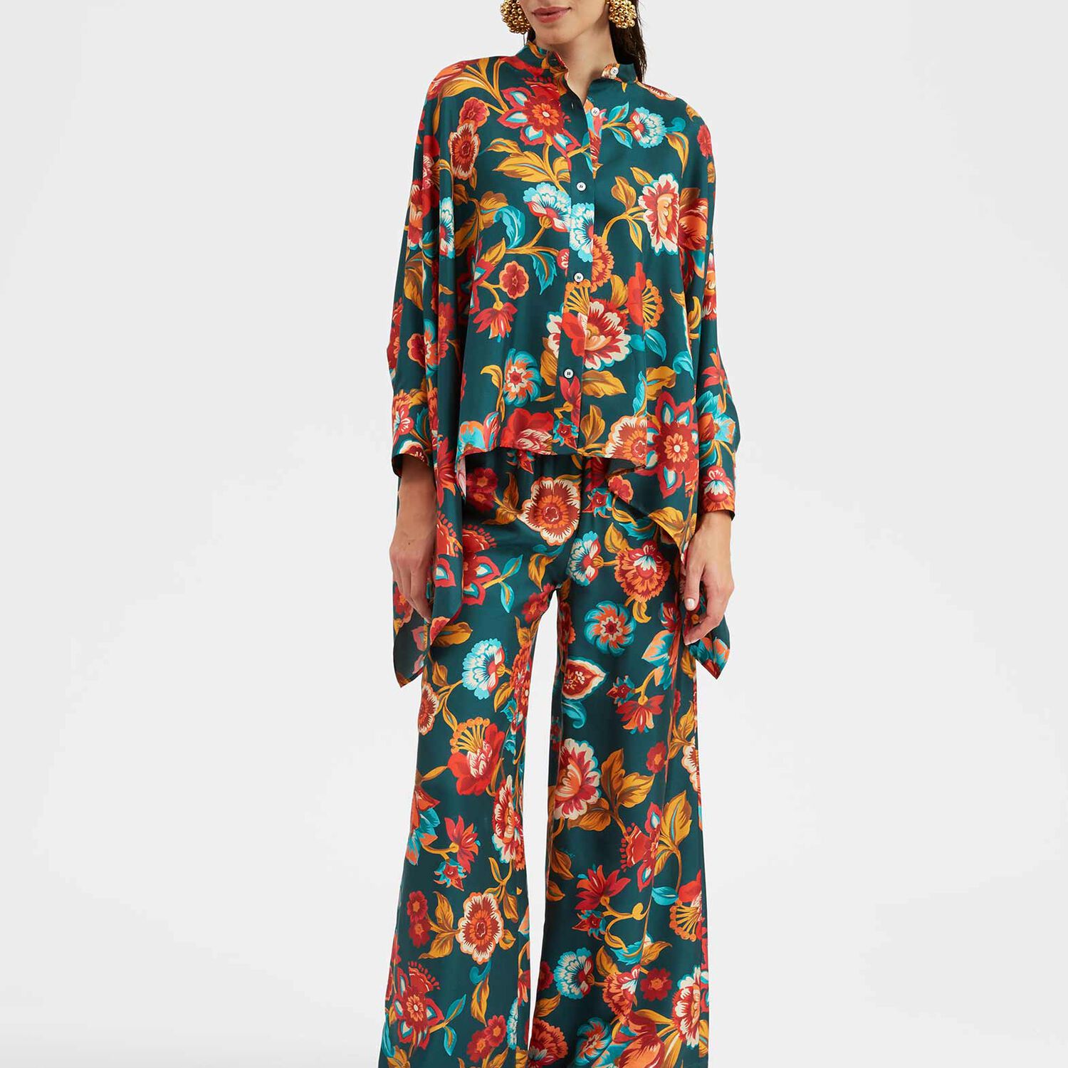 La Doublej Palazzo Pants In Hottie Emerald