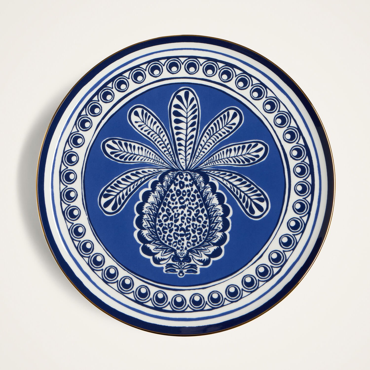 La Doublej Cake Stand In Big Pineapple Blue