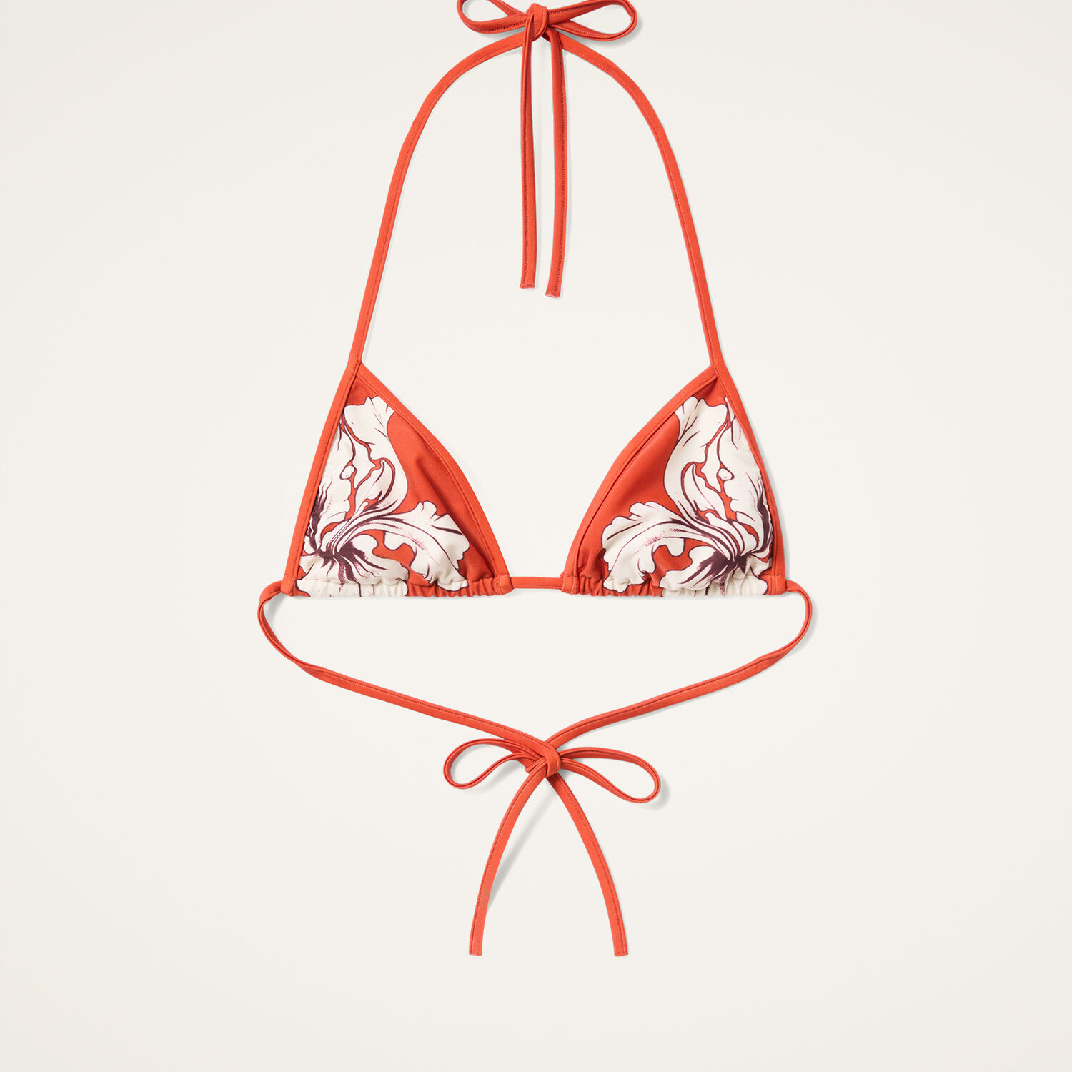 Shop La Doublej Bikini Top In Iris Placée Dark Orange