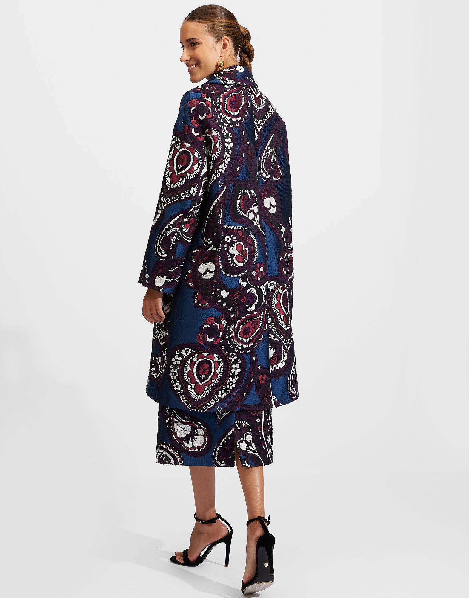 La DoubleJ Boxy Coat Paisley Blu JAC0014JAC035PAI0002