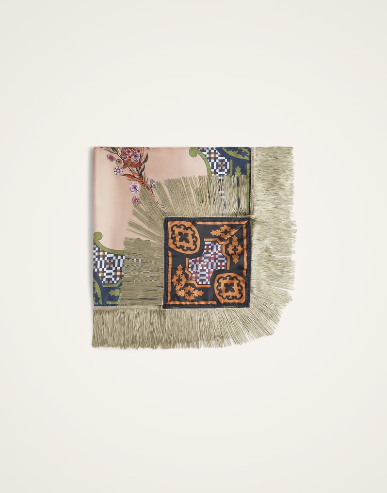 La DoubleJ Reversible Fringe Foulard 90 La DoubleJ Reversible Fringe Foulard 90 Mariposa Placée Celeste SCA0073SIL006MAR07BU12