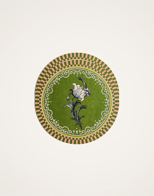 La DoubleJ Disk Placemats Set Of 2 Nymph Bloom Fiesole Green PMT0032CRK001NYB01GR16