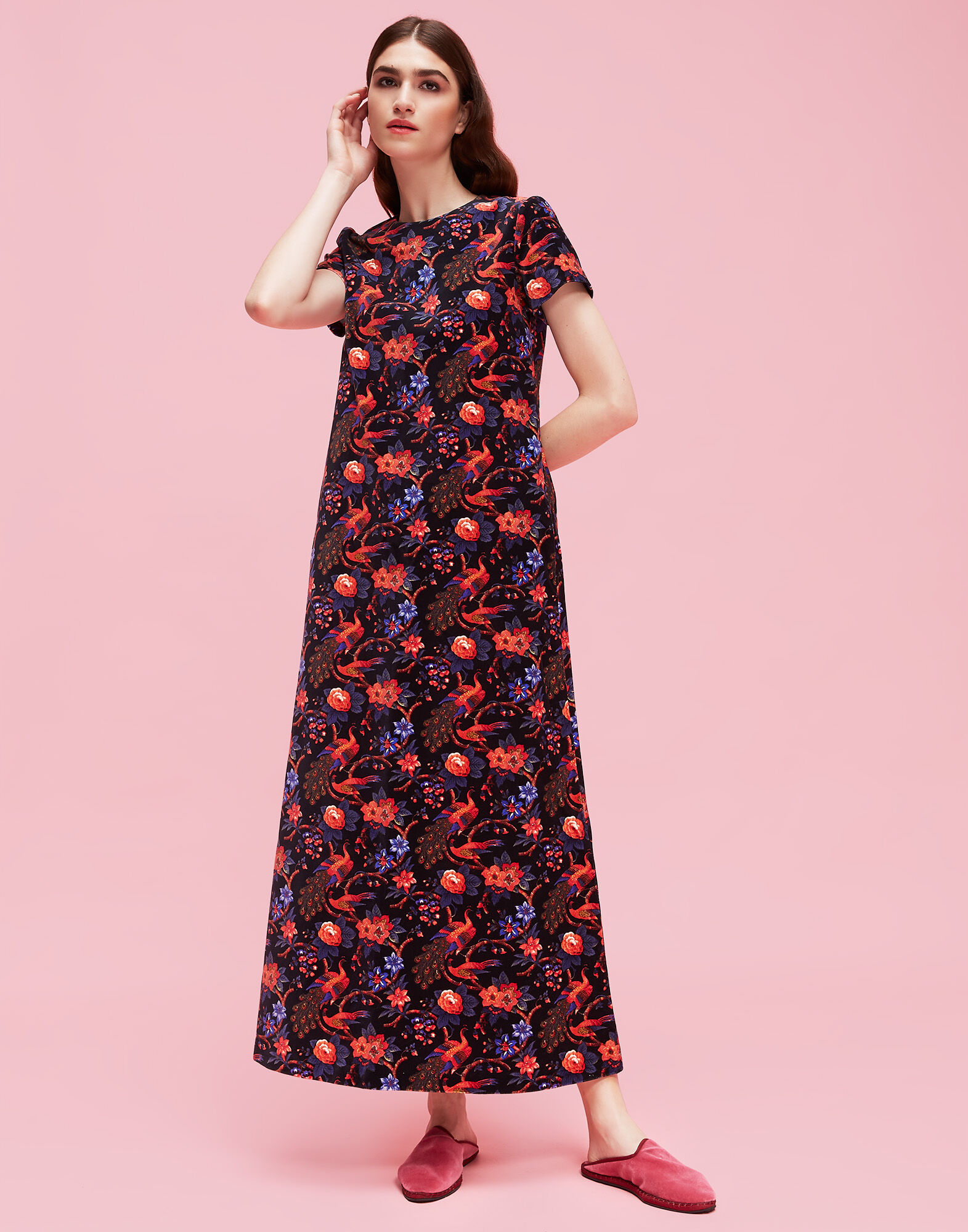 LaDoubleJ Velvet Swing Dress Pavone Nero DRE0021VEL001PAV0001