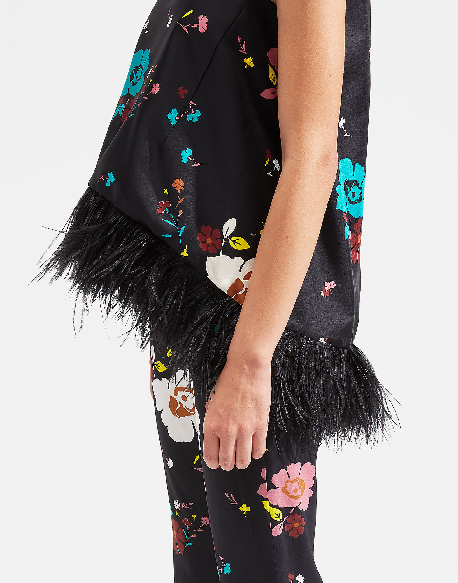 LaDoubleJ La Scala Top (With Feathers) Giardino Nero TOP0013FAI001GIA0002
