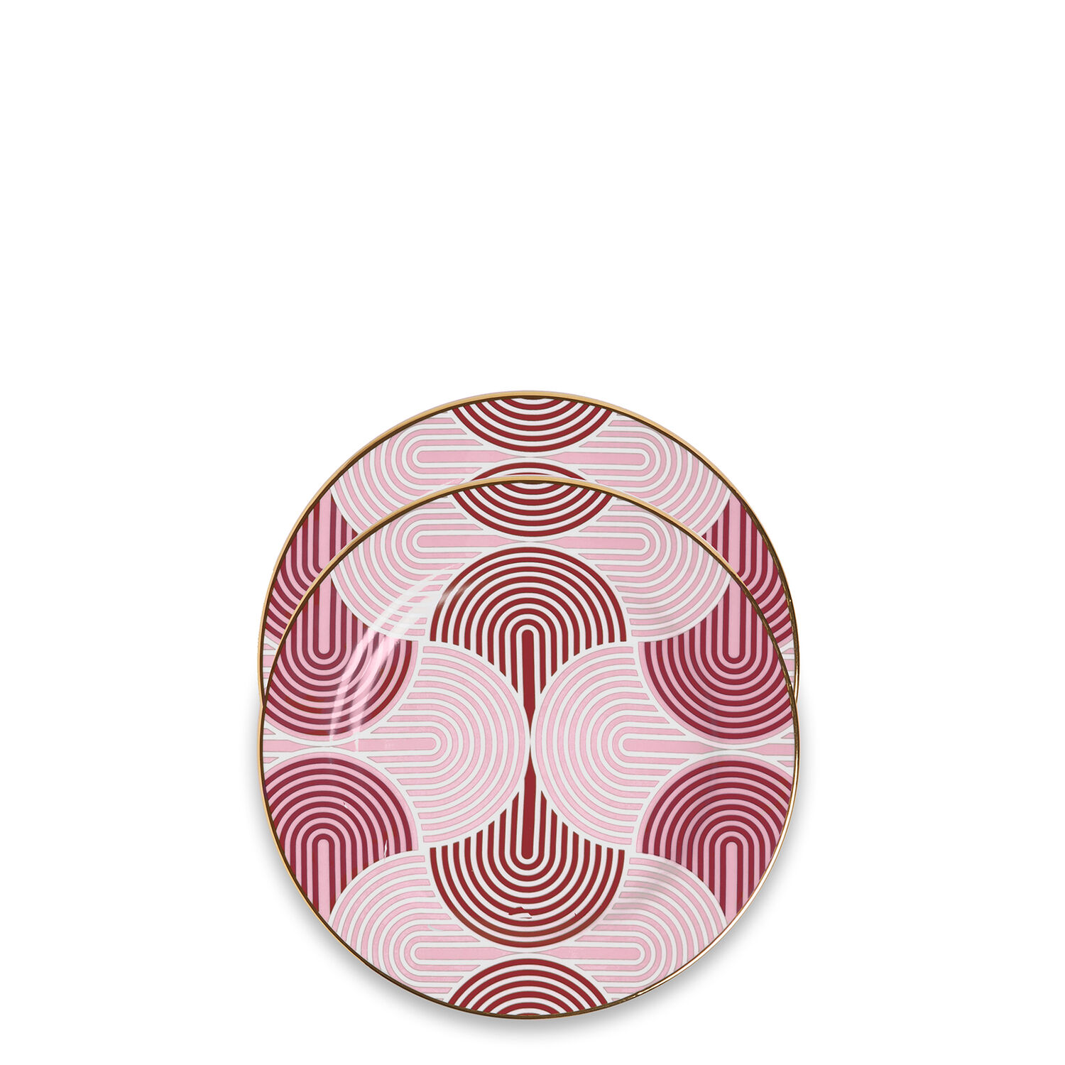 La Doublej Dessert Plates Set Of 2 In Slinky Rosso