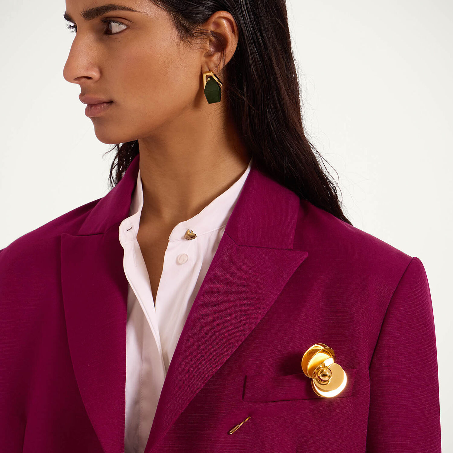 La Doublej Aura Pin In Solid Gold