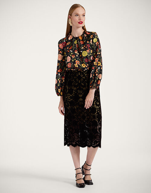 La DoubleJ Pencil Skirt Vaudeville Brown SKI0011EMB036VOU02BR11