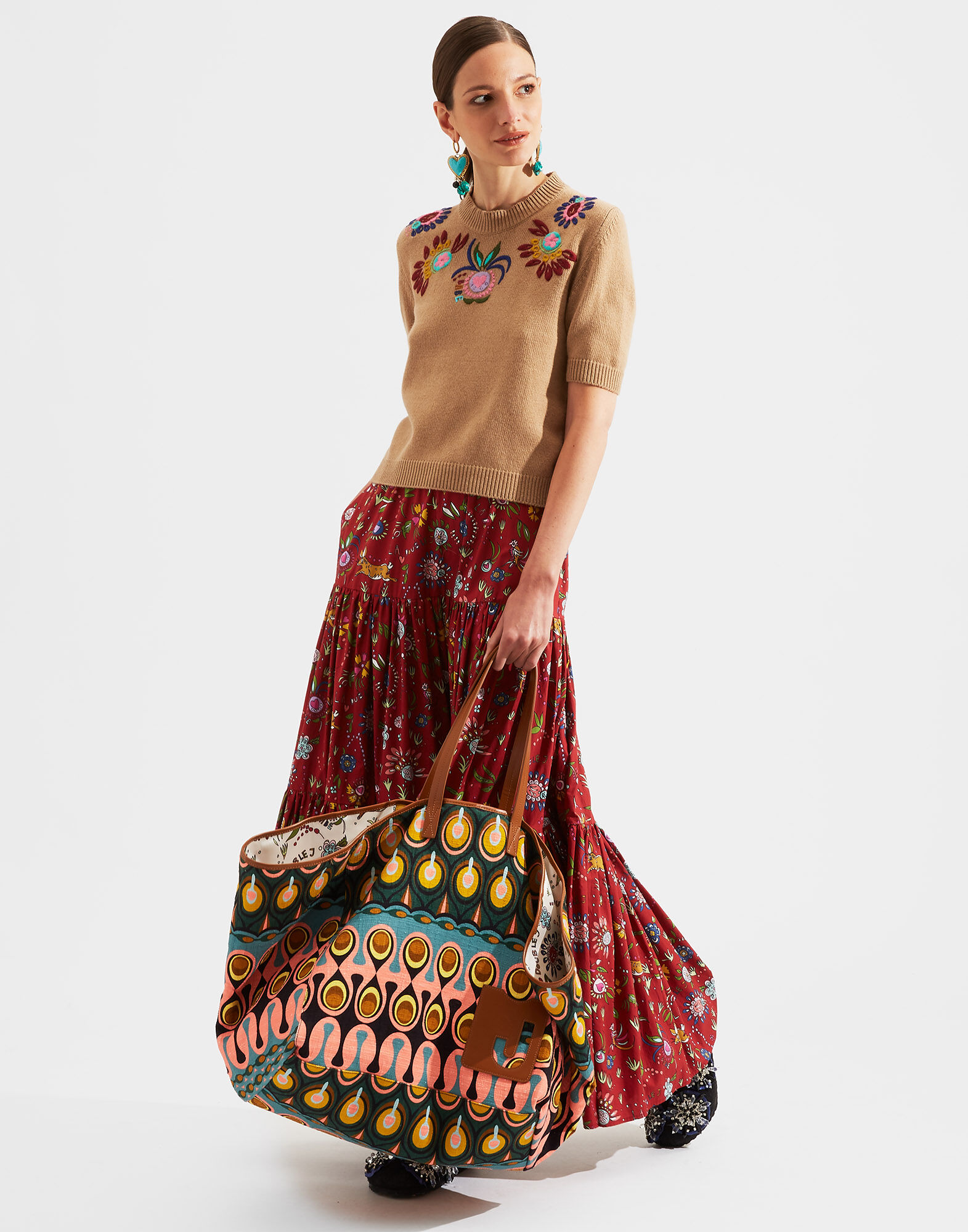 LaDoubleJ Cropped Knit Top Solid Camel PUL0035KNI027CAM0002